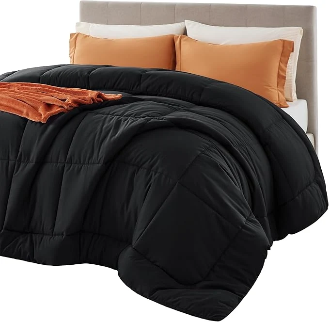 Quality Bedsure Comforter Duvet Insert – Quilted Comforters Full Size All Season Duvet GentleSoft Down Bedding with 8 Tabs Gifts for Women Men Black Full 86 x 82 Inches Lightweight