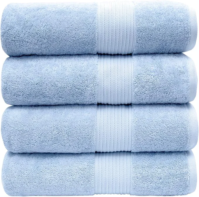 Traditional Luxury Oversized Bath Towels 650 GSM Soft Highly Absorbent Quick Dry Pure