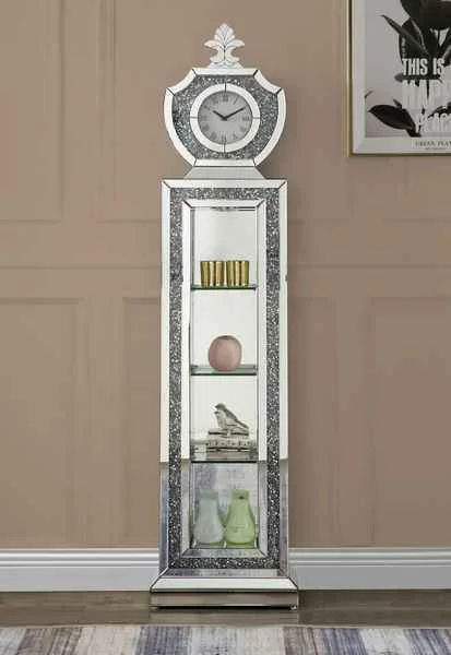 Genuine Noralie – 63 quot Grandfather Clock With LED – Mirrored amp Faux Diamonds Original