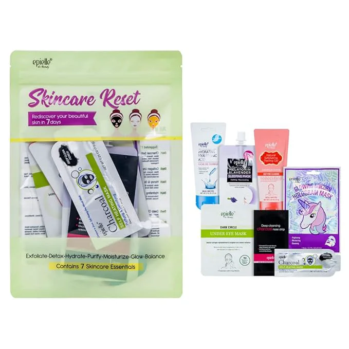 Quality Epielle Skincare Reset Kit 7 Home Spa Essentials Exfoliating Detoxifying Refined
