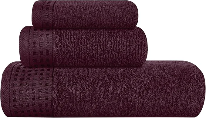 Long-Lasting GLAMBURG Ultra Soft 3 Pack Cotton Towel Set Contains a Bath Towel 28×55 inch Recyclable