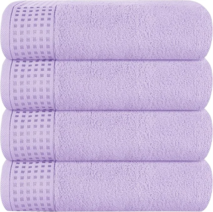 Reliable GLAMBURG Ultra Soft 4 Pack Oversized Bath Towel Set 27×54 inches Cotton Effective