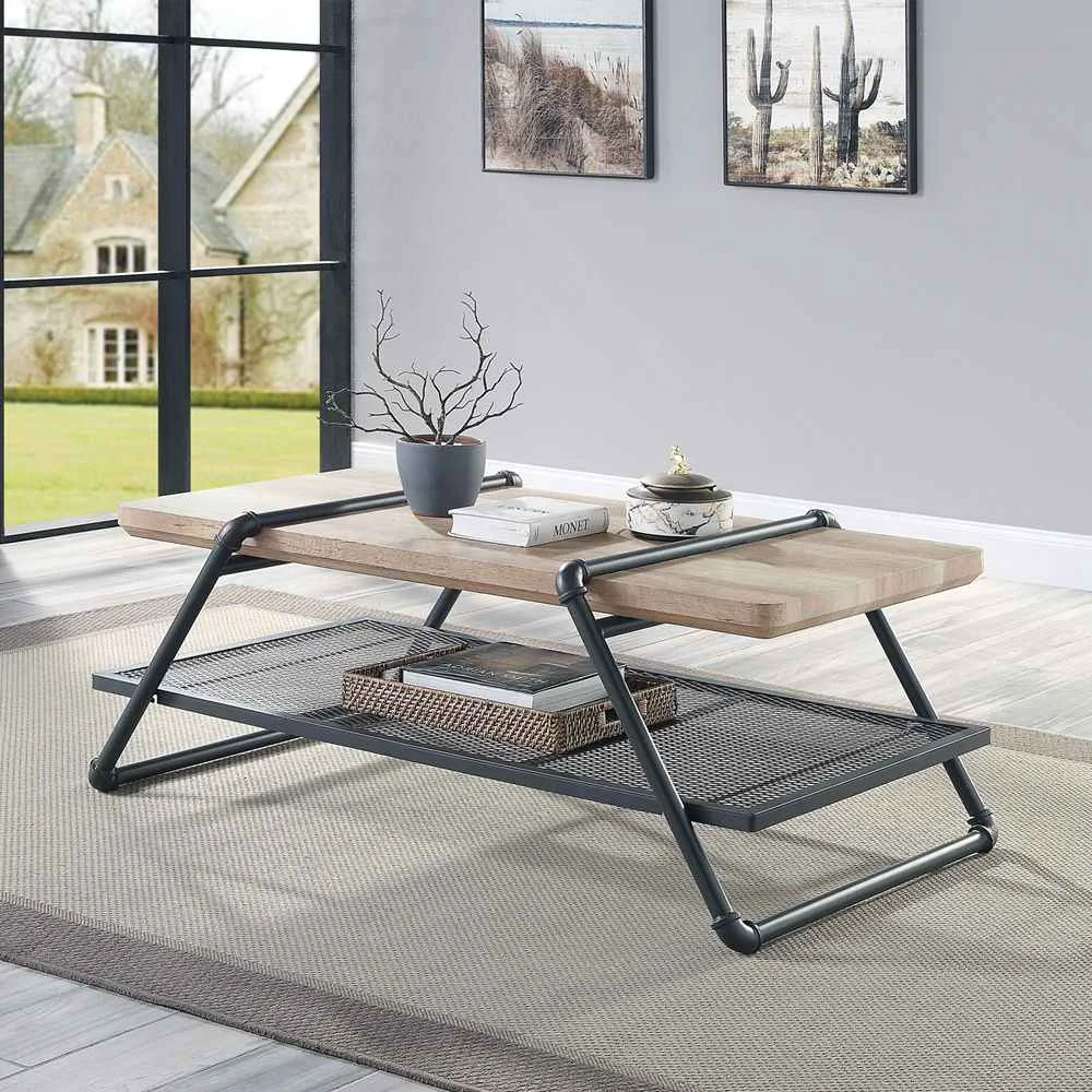 World-Class Brantley – Coffee Table – Oak amp Sandy Gray Official