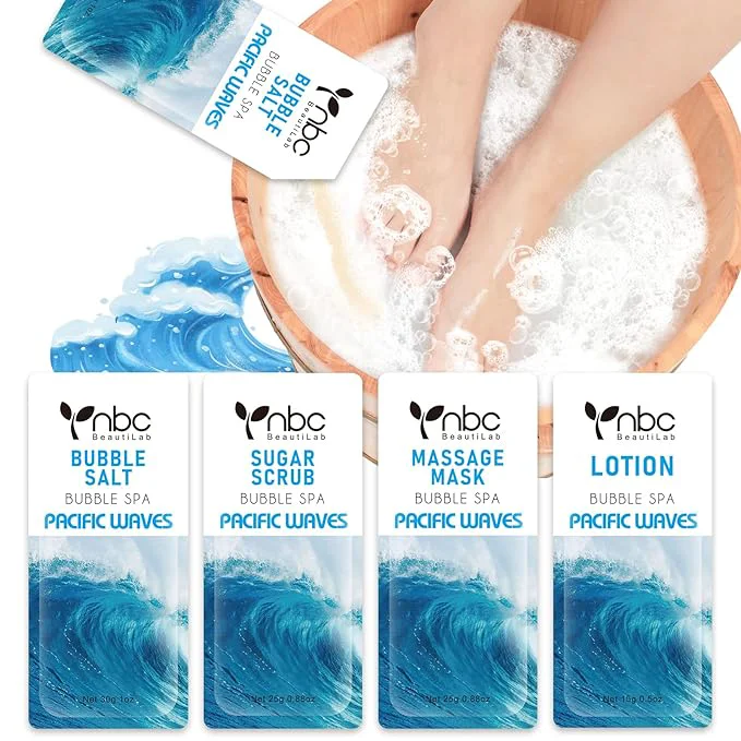 Practical Pedicure Kit Foot Soak Set Bubble Salt Sugar Scrub Massage Mask Massage Reusable