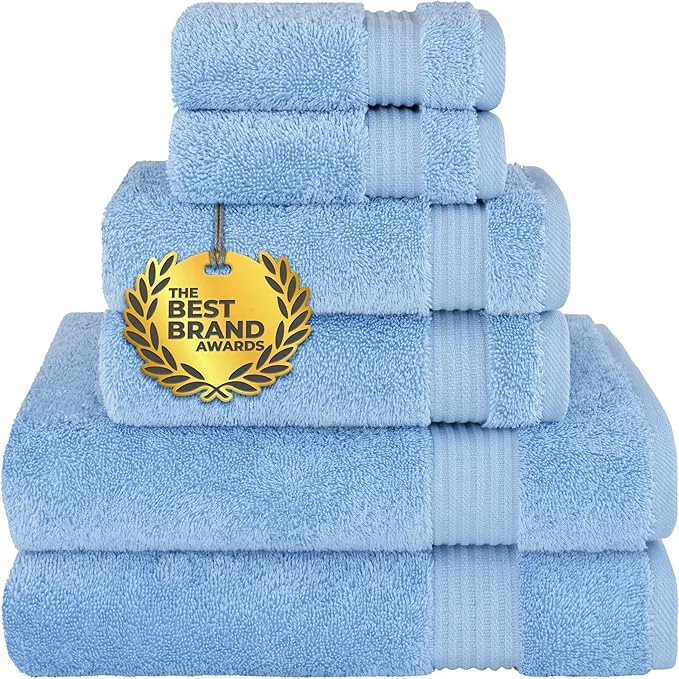 Premium Material Cotton Paradise 6 Piece Towel Set Cotton Soft Absorbent Turkish Towels Convenient