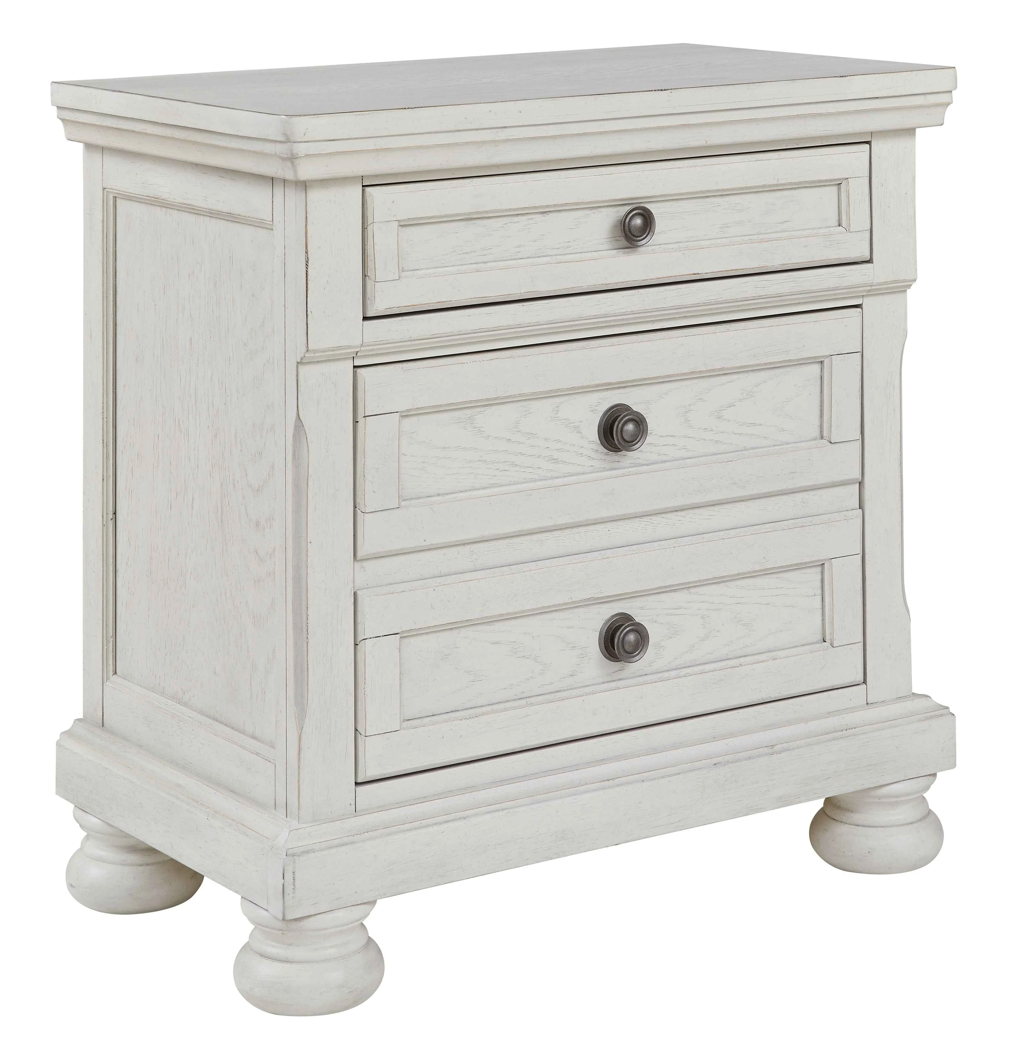 Healthy Robbinsdale – Two Drawer Night Stand – Antique White Smooth