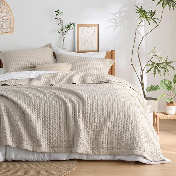 Refined Bedsure Quilts Queen Size – Queen Quilt Bedding Set Bedspread Coverlet for Farmhouse Bedroom Decor Lightweight Bedspread 3-Piece Set with 90 quot x96 quot Coverlet amp 2 Pillow Shams All-Season Soft Comforter Superior