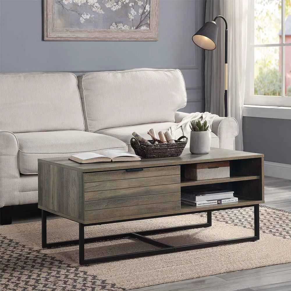 Carefully Designed Homare – Coffee Table – Rustic Oak amp Black First-Class