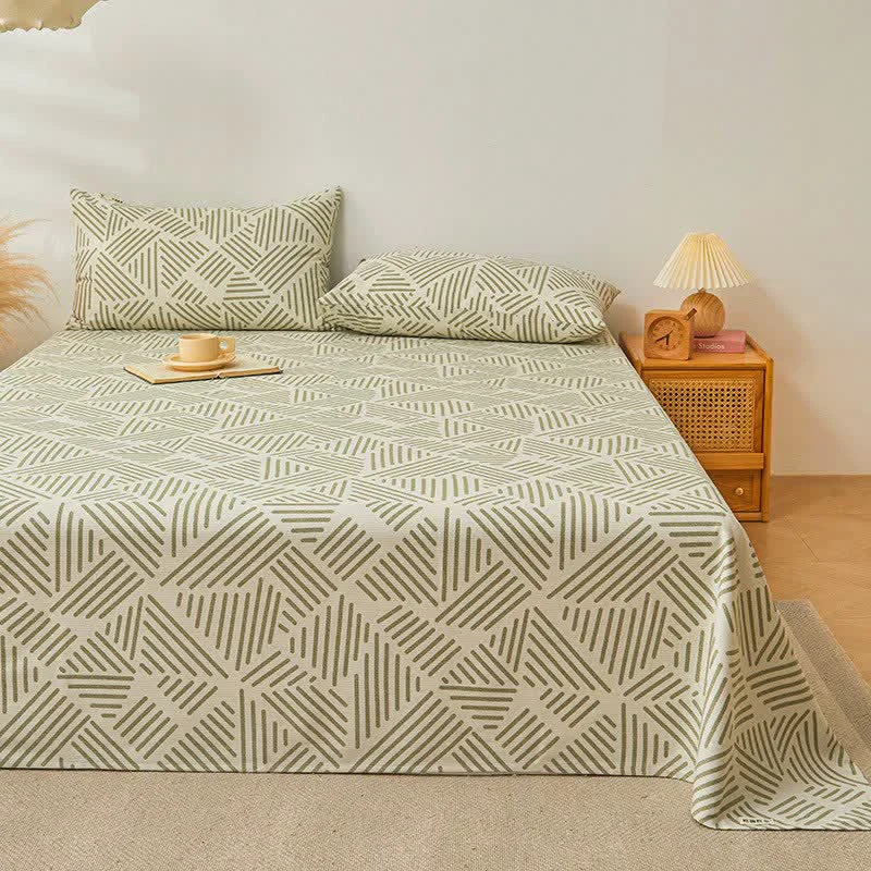 Practical Ownkoti Geometric Linear Print Pure Cotton Bedspread Recyclable