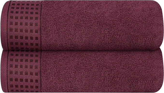 Superior GLAMBURG Cotton 2 Pack Oversized Bath Towel Set 28×55 Inches Ultra Soft Functional