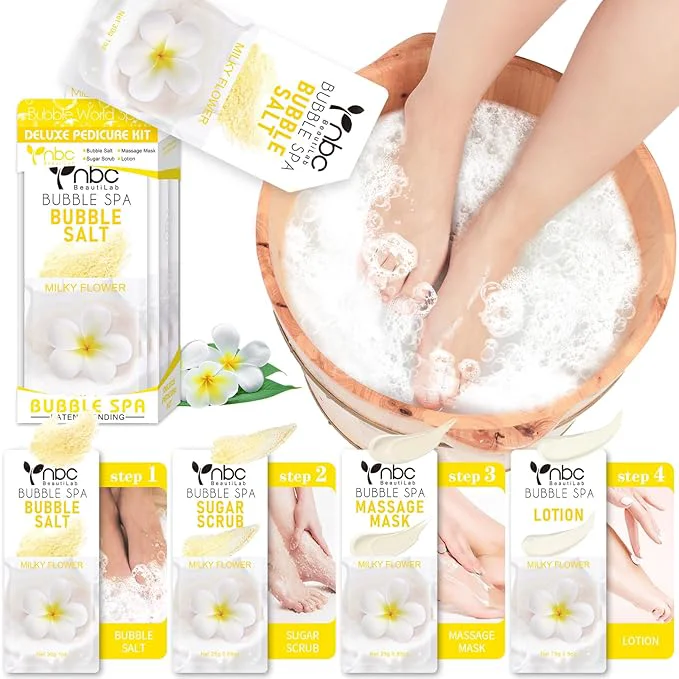 Advanced Pedicure Kit Foot Soak Set Bubble Salt Sugar Scrub Massage Mask Massage Sophisticated