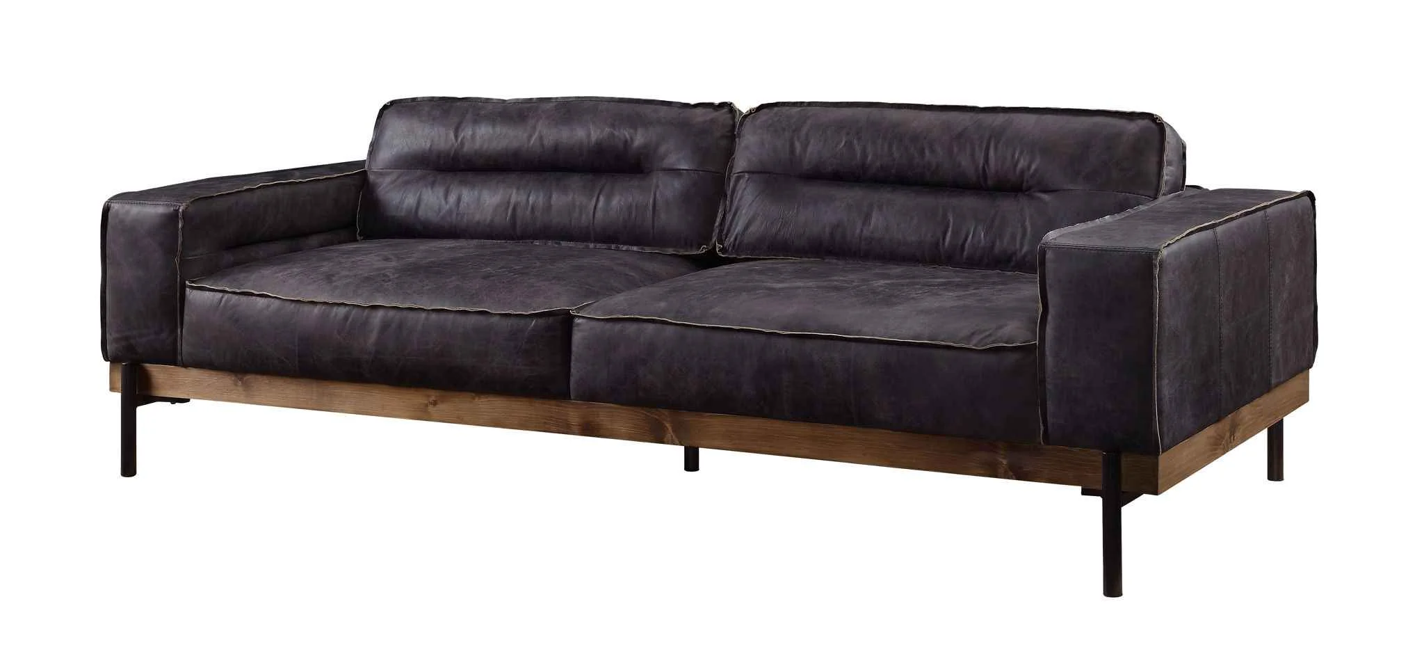 High-Performance Silchester – Sofa – Antique Ebony Top Grain Leather Long-Lasting