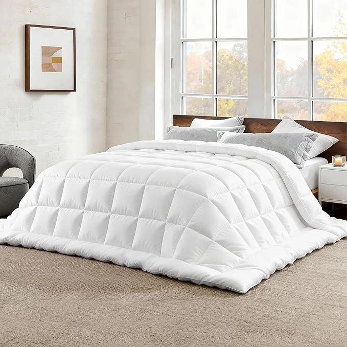 Next-Generation Bedsure Comforter Duvet Insert – Quilted Comforters Oversize Queen Size All Season Duvet GentleSoft Down Bedding with 8 Tabs Gifts for Women Men White Oversize Queen 98 x 98 Inches User-Friendly