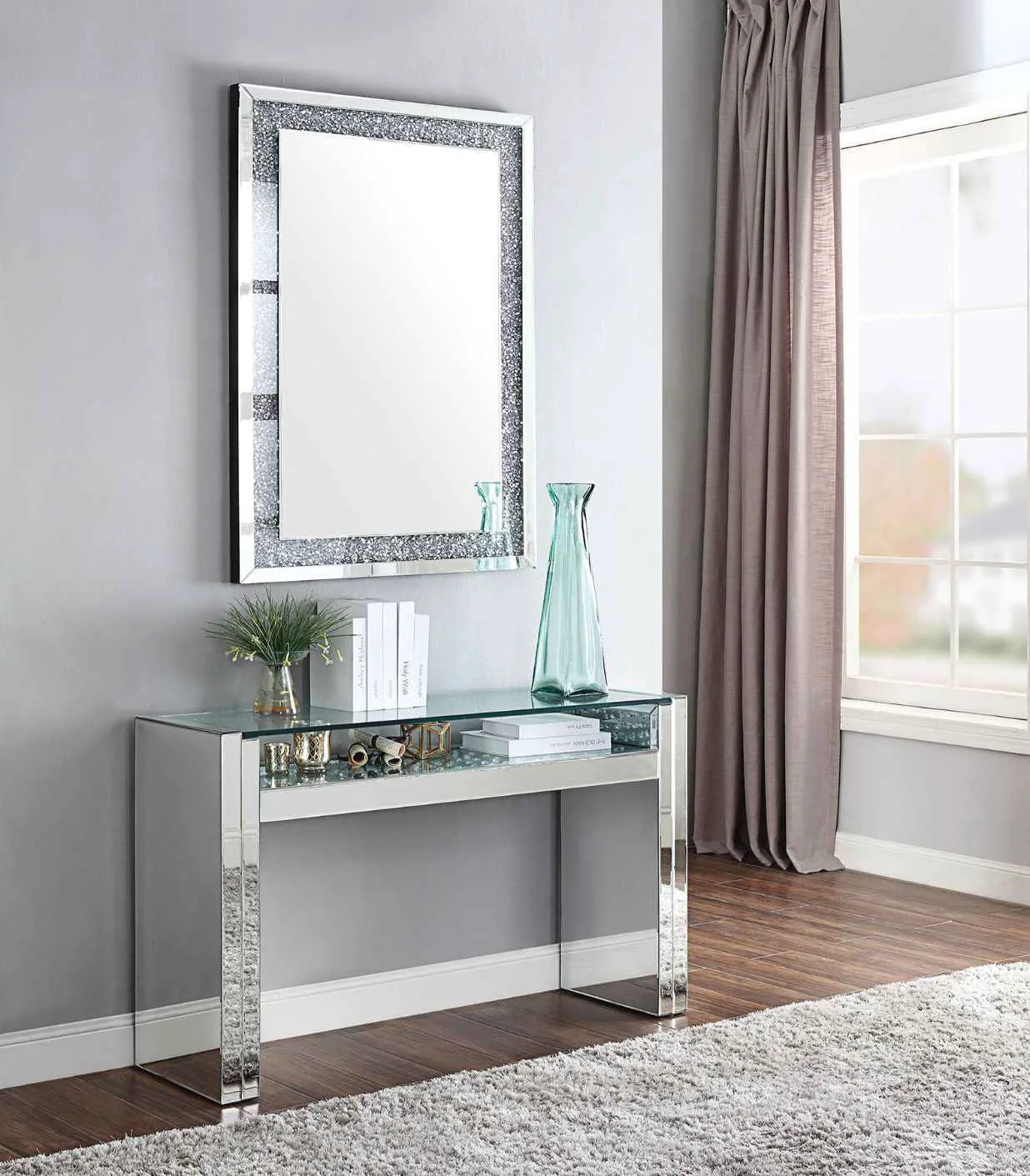 Original Nysa – Sofa Table – Mirrored amp Faux Crystals Original Design