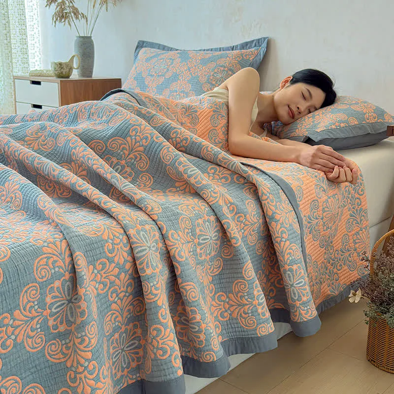 User-Friendly Ownkoti Vintage 3-Layer Muslin Cotton Bedspread Quilt Elegant