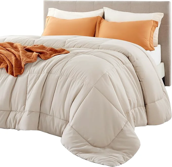 Optimized Bedsure Comforter Duvet Insert – Quilted Comforters Twin XL Size All Season Duvet GentleSoft Down Bedding Blanket with 8 Tabs Gifts for Women Men Linen Twin XL 92 x 68 Inches Unique