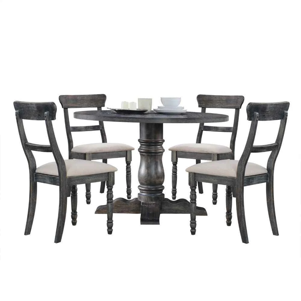 Next-Generation Leventis – Side Chair Set of 2 – Light Brown Linen amp Weathered Gray Specialty