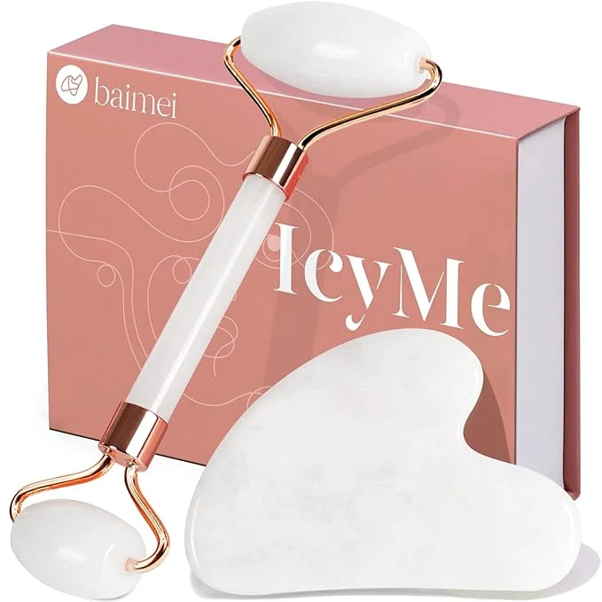 Lightweight BAIMEI IcyMe Jade Roller Gua Sha Set Face Roller and Gua Sha Facial Tools Secure
