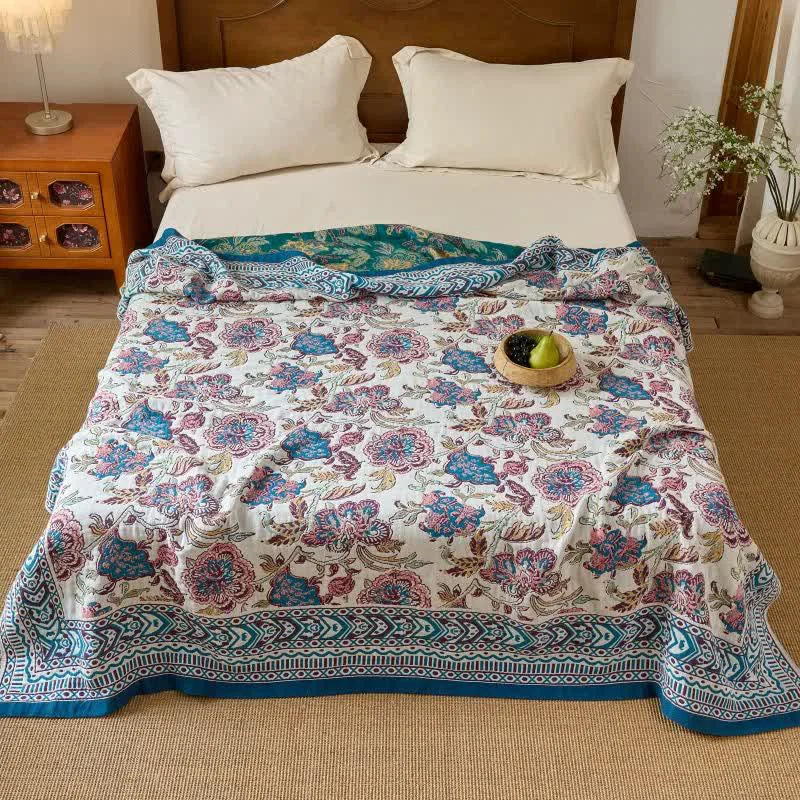 Superior Ownkoti Vintage Bohemian Floral Cotton Quilt Blanket Long-Lasting
