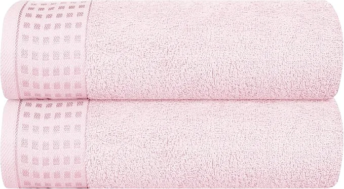Optimized GLAMBURG Cotton 2 Pack Oversized Bath Towel Set 28×55 Inches Ultra Soft High-Quality