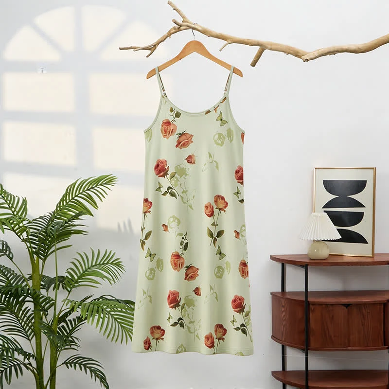 Healthy Ownkoti Elegant Rose Sleeveless Night Dress Genuine
