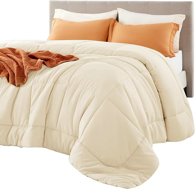 Fashionable Bedsure Comforter Duvet Insert – Quilted Comforters Queen Size All Season Duvet GentleSoft Down Bedding with 8 Tabs Gifts for Women Men Cream Queen 88 x 88 Inches Healthy