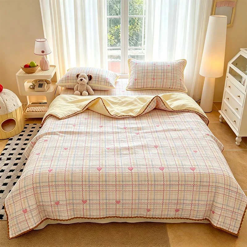 Refined Ownkoti Sweetheart Beige Quilted Polyester Bedding Set Luxury