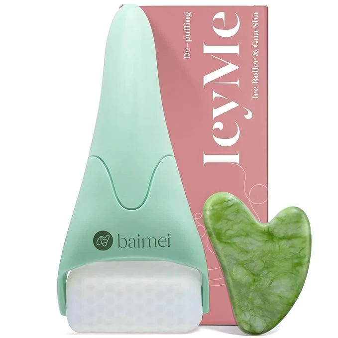 Safe BAIMEI IcyMe Cryotherapy Ice Roller and Gua Sha Facial Tools Reduces Puffiness Refined