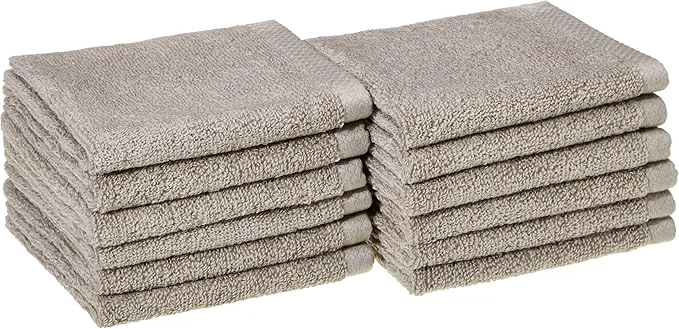 Dependable Amazon Basics Cotton Washcloths Green
