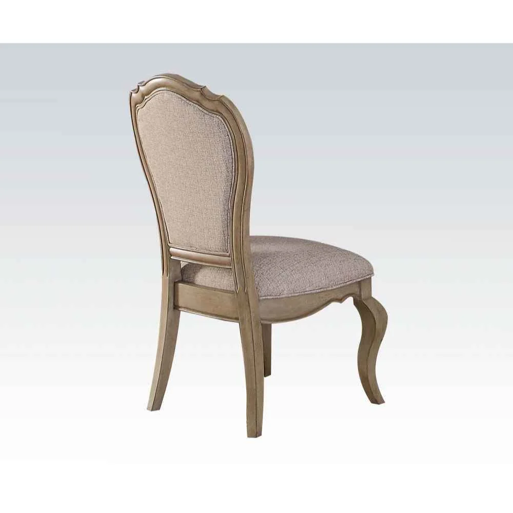 Verified Chelmsford – Side Chair Set of 2 – Beige Fabric amp Antique Taupe Convenient