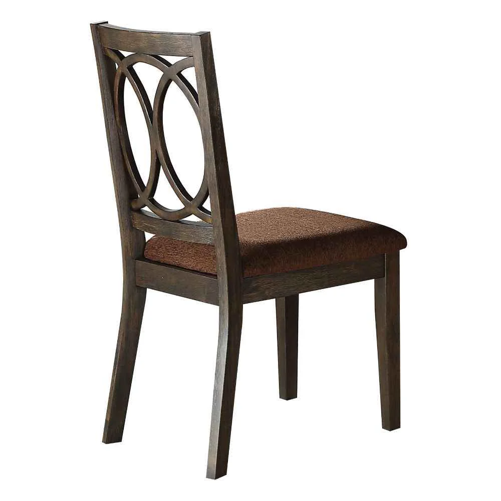 Fine Crafted Jameson – Side Chair Set of 2 – Brown Fabric amp Espresso Relaxed