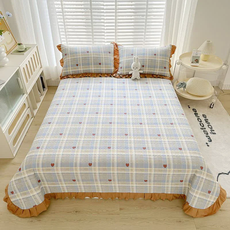Contemporary Ownkoti Plaid amp Heart Print Cotton Twill Coverlet Secure