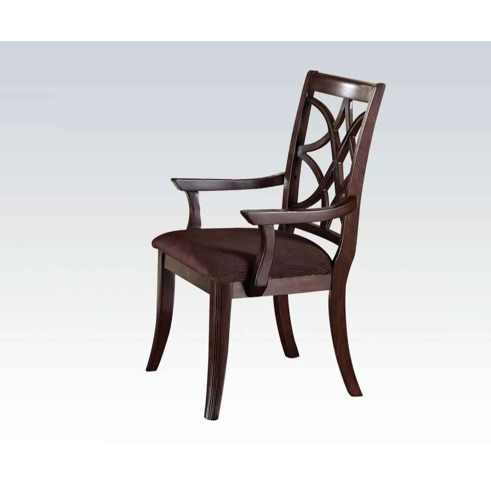 Clean Keenan – Arm Chair Set of 2 – Brown Microfiber amp Dark Walnut Consistent