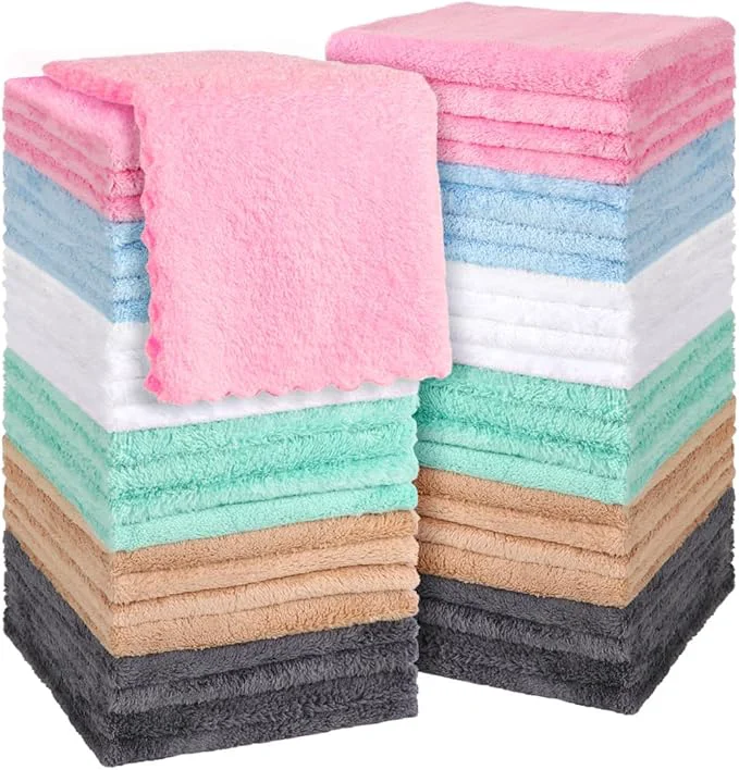 Orighty Ultra Soft Washcloths 48 Pack Premium Microfiber Towel Sets 12 x 12 User-Friendly