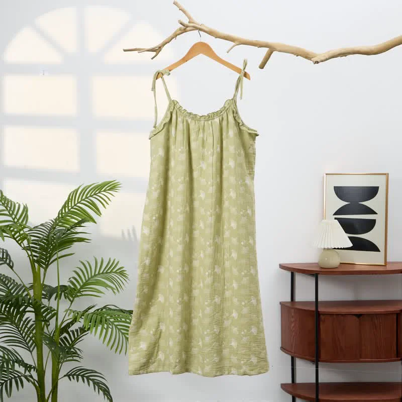 Sophisticated Ownkoti Fresh Ginkgo Cotton Cami Night Dress Casual