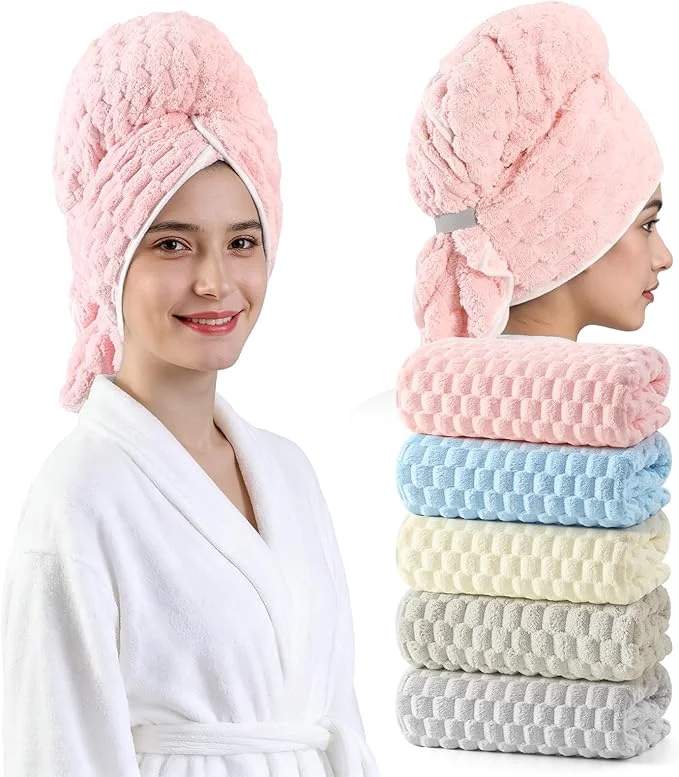 Exceptional REDKISS 5 Pack Extra Large Hair Towels Trendy