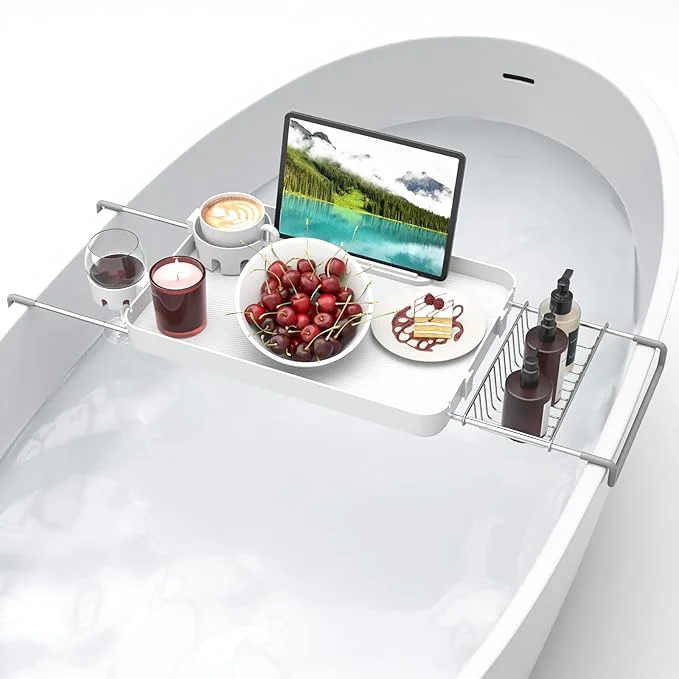 Optimized Bathtub Tray for Large Soaking Tub Table Tray Expandable Tub Shelf for Bathtub Exceptional