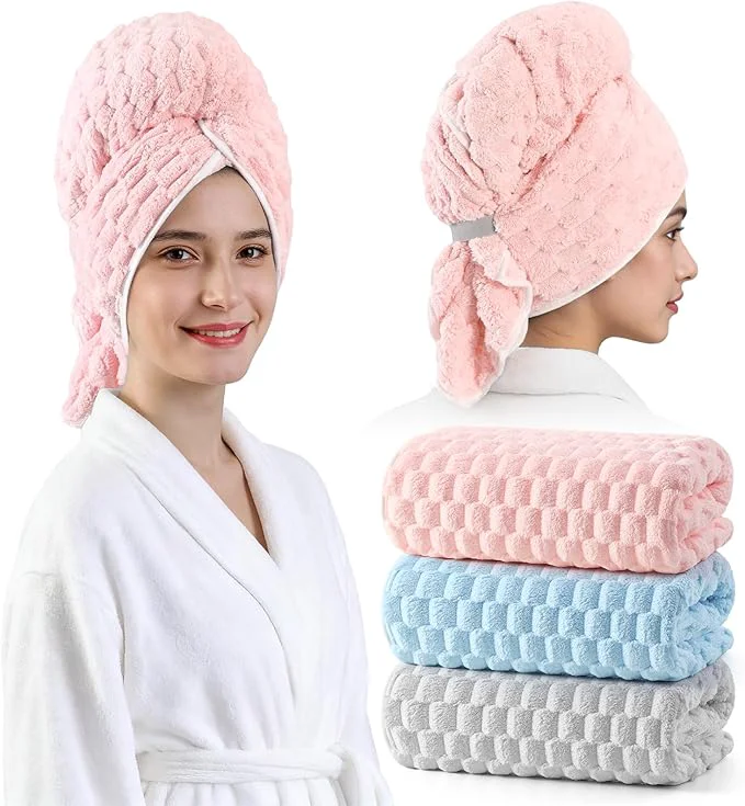 Easy-to-Use REDKISS 3 Pack Microfiber Hair Towels Trendy