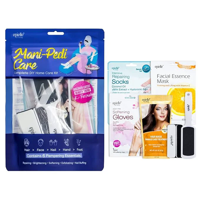 Fine Crafted Epielle Mani-Pedi Care Kit 6 Pampering Spa Essentials Nail Buffing Hand and Sustainable