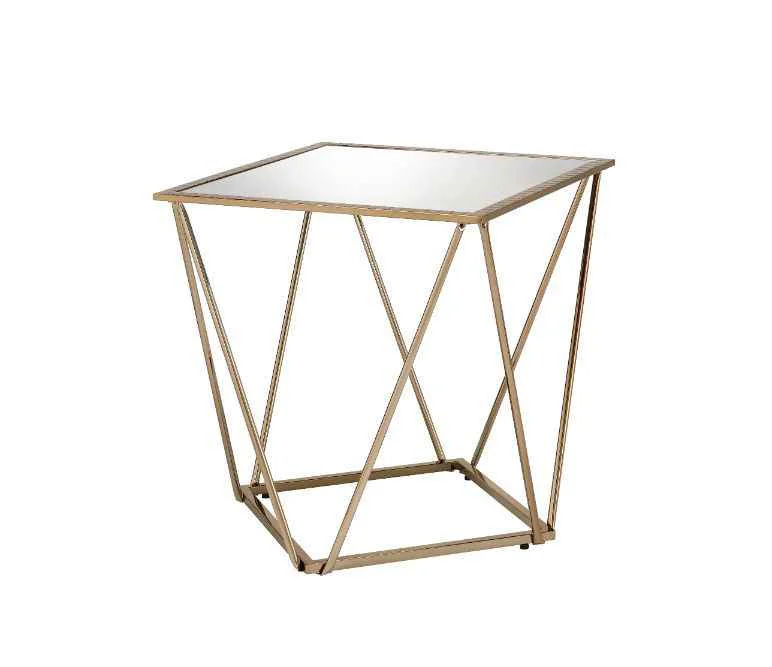 Top-Quality Fogya – End Table – Mirrored amp Champagne Gold Breathable