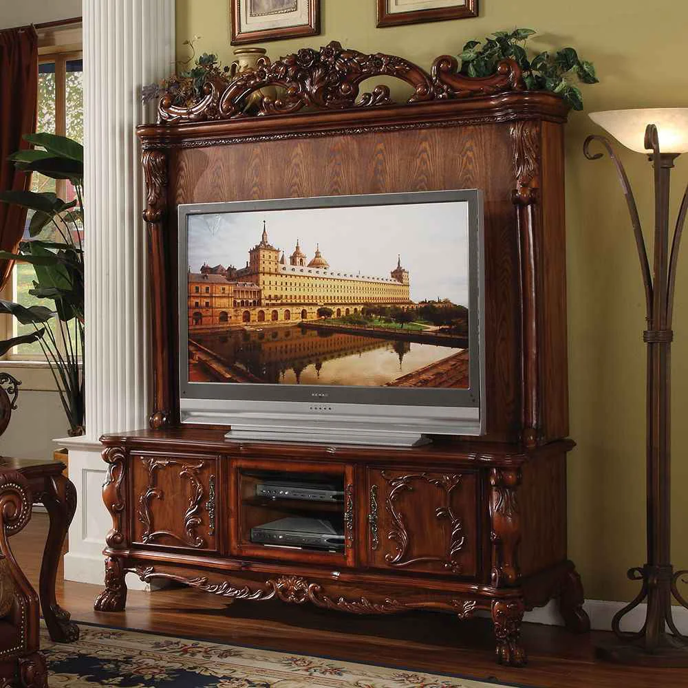 Official Dresden – 81 quot Entertainment Center – Cherry Oak Authentic