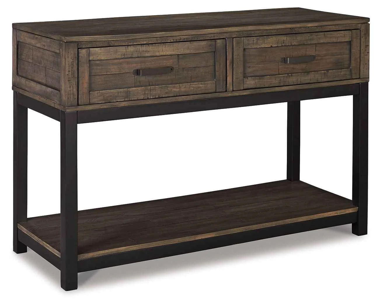 Enhanced Johurst – Sofa Table – Grayish Brown Refined