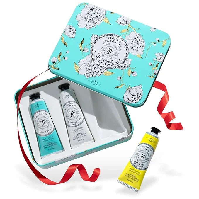 Fine Crafted La Chatelaine Hand Cream Trio Tin Gift Set Natural Hand Lotion Made in France Eco-Friendly