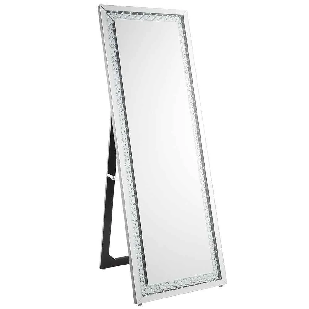 High-End Nysa – Floor Mirror – Mirrored amp Faux Crystals Top-Quality