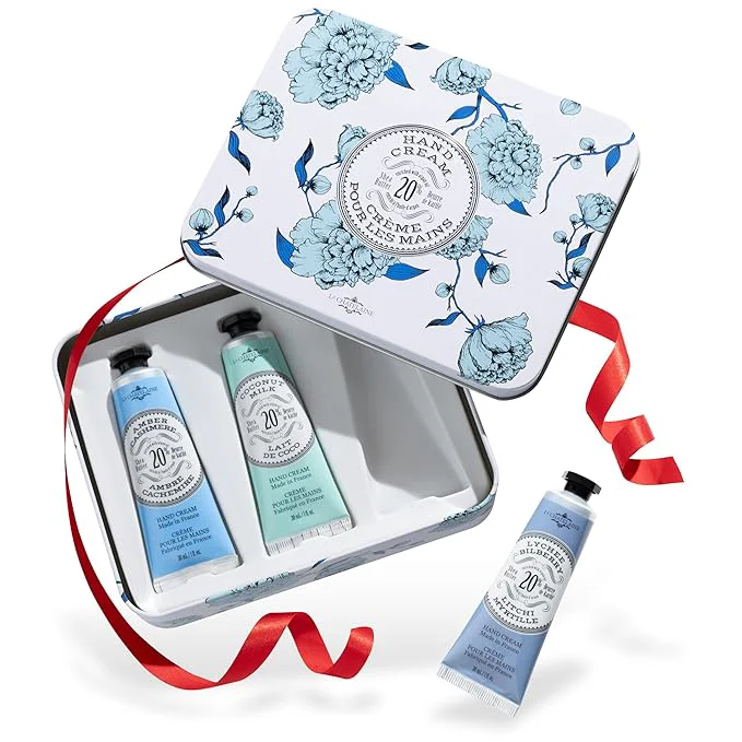 Luxury La Chatelaine Hand Cream Trio Tin Gift Set Ready-To-Gift Tin Made in France Smooth