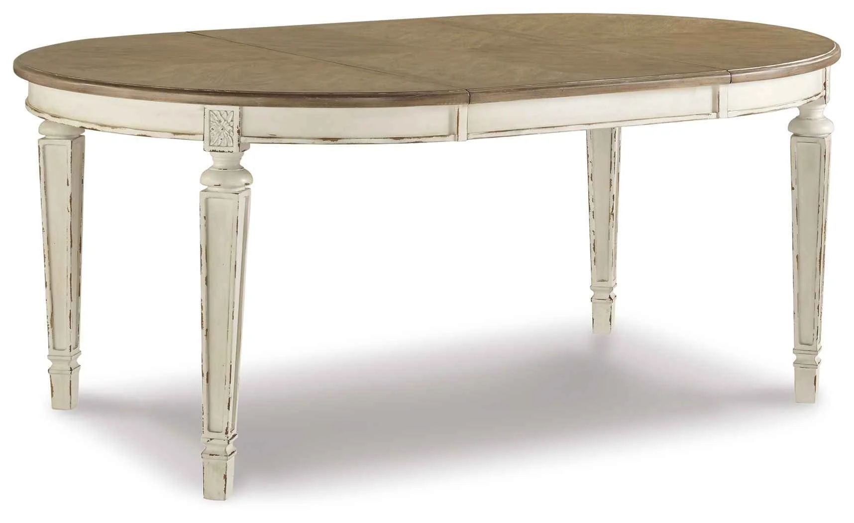 Official yn – Oval Dining Room Extension Table – Chipped White Versatile