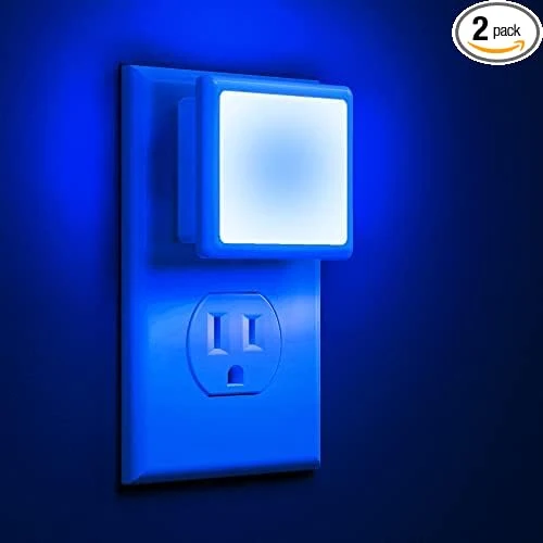 Traditional L LOHAS LED Blue Night Lights Plug into Wall 2-Pack 0.3W Plug in Night Light Versatile
