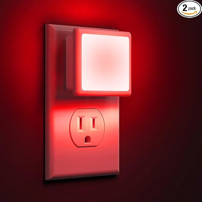 Fast L LOHAS LED Red Night Lights Plug into Wall 2-Pack 0.3W Plug in Night Light Artisan