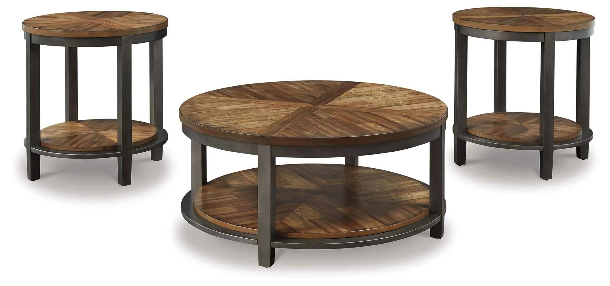 Refined Roybeck – Occasional Table Set Set of 3 – Light Brown Bronze Professional