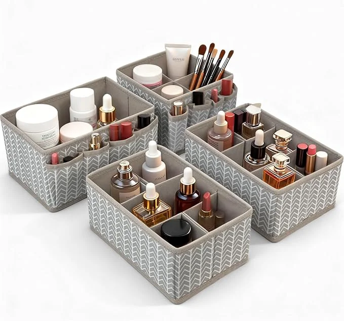 Expertly Made VERONLY Cosmetic Storage Bins Makeup Organizer Adjustable Multifunction Eco-Friendly